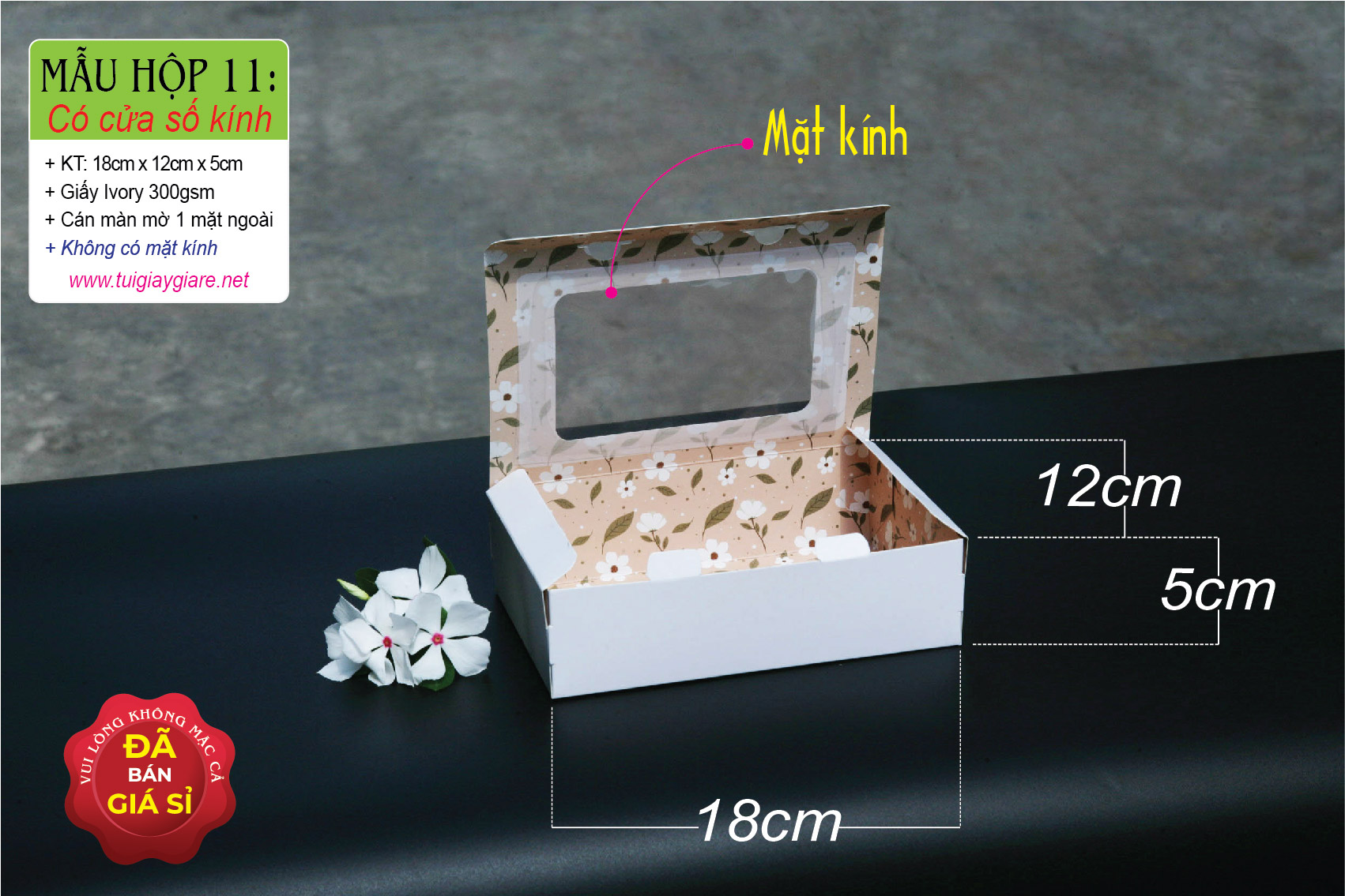 50 cái Hộp số 11 - Hộp giấy đựng bánh đựng quà tặng thực phẩm