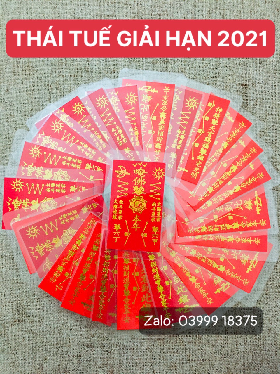 Linh phù thái tuế giấy đỏ giải hạn thái tuế vận đen trong năm