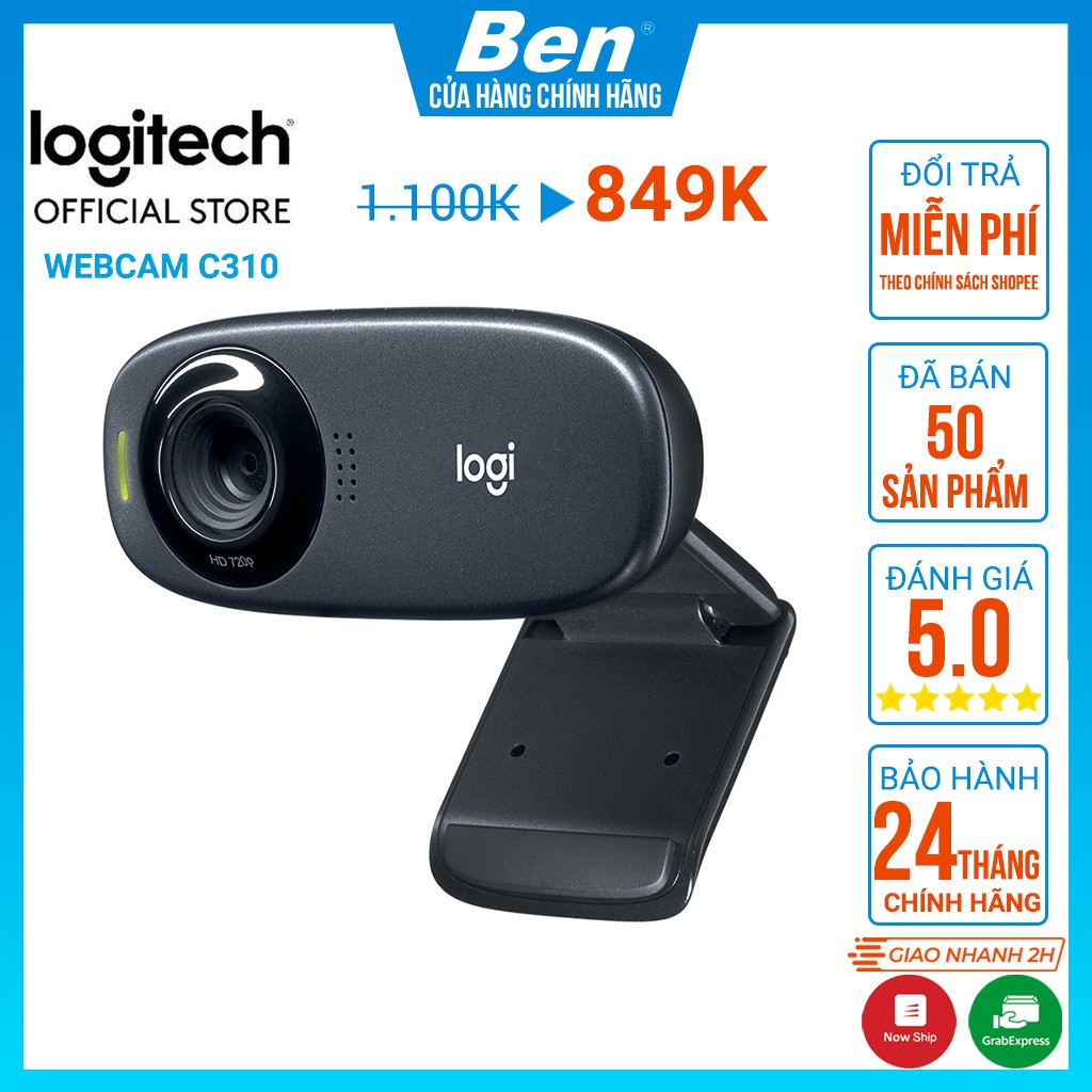 Webcam logitech c310 chính hãng - webcam c310 chất lượng hd 720p