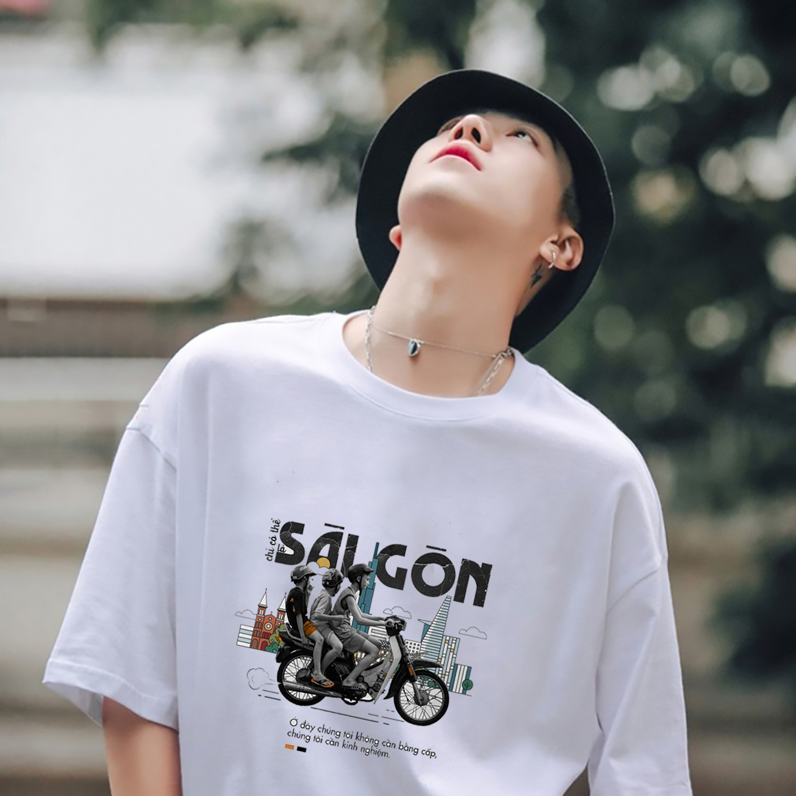 Áo thun unisex nam nữ, áo phông from rộng tay lỡ " sài gòn-1 " sản phẩm hot trent