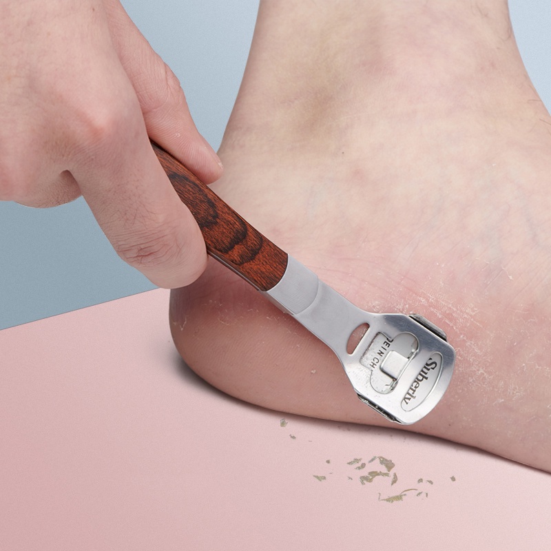 [ CÓ VIDEO + ẢNH THẬT ] [ COMBO 1 CÂY CHÀ + 10 LƯỠI ] Chà Gót Chân, Máy Chà Gót Chân Tẩy Da Chết Cao Cấp Kèm 10 Lưỡi Cạo Thay Thế, Dụng Cụ Cạo Da Chết Gót Chân, Dụng Cụ Tiện ích Bảo Vệ Bàn Chân Gia đình Bạn