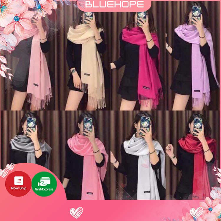 Khăn choàng cashmere các màu trơn cực mịn đẹp| bluehope