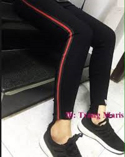 Quần thun nữ - legging (Ôm body,quần màu đen viền sọc màu THỜI TRANG MỐT MỚI]