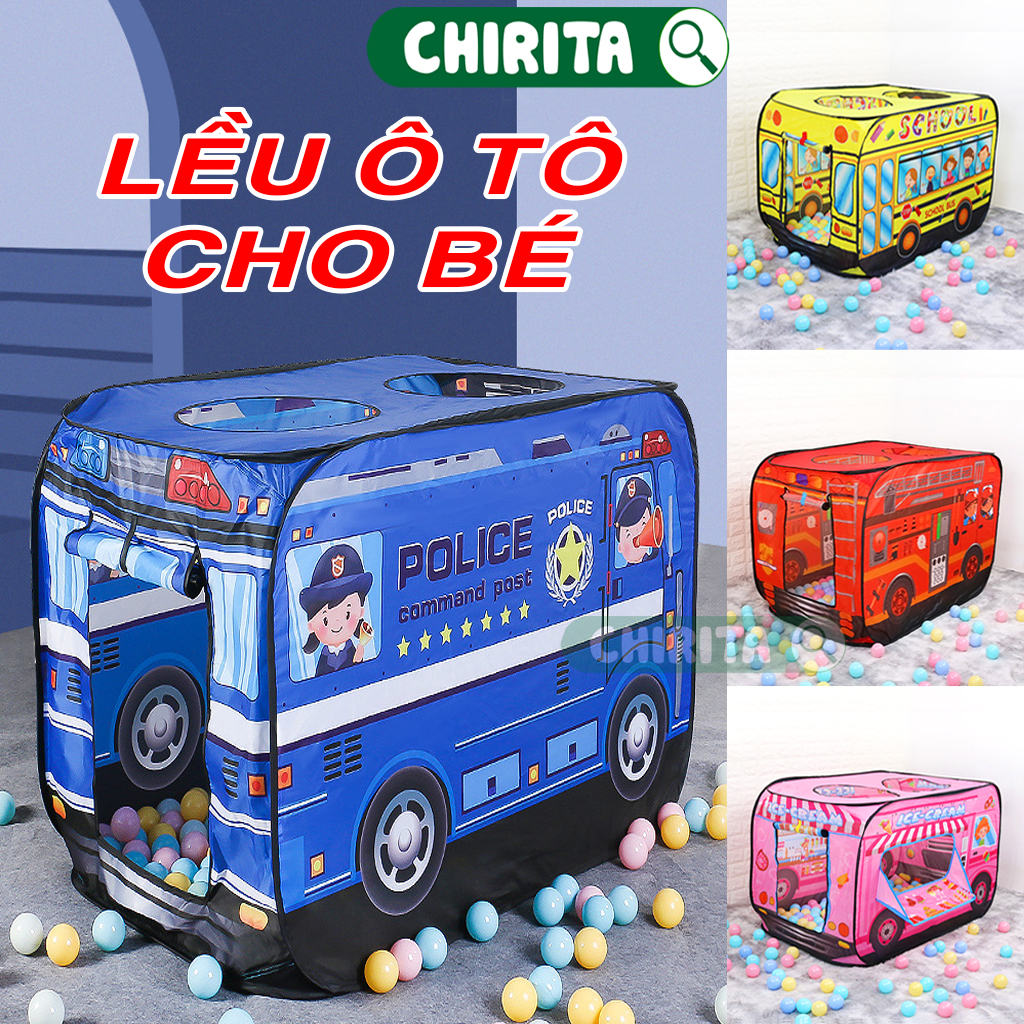 Lều Cho Bé Trai, Bé Gái Vui Chơi Trong Nhà / Ngoài Trời Hoạt Tiết Ô Tô - Nhà Đồ Chơi Lều Nhà Banh Đồ Chơi Cho Bé ,Trẻ Em Chirita