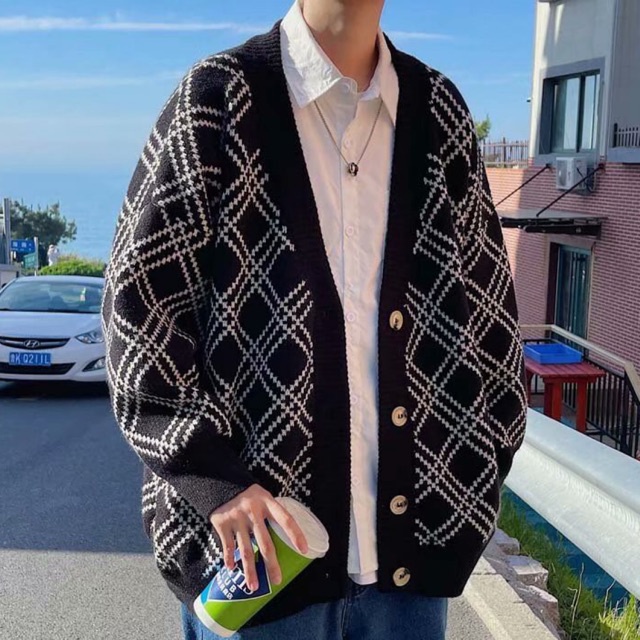 Áo cardigan nam, áo khoác cardigan len form rộng thời trang Ulzzang - Hàng nhập khẩu