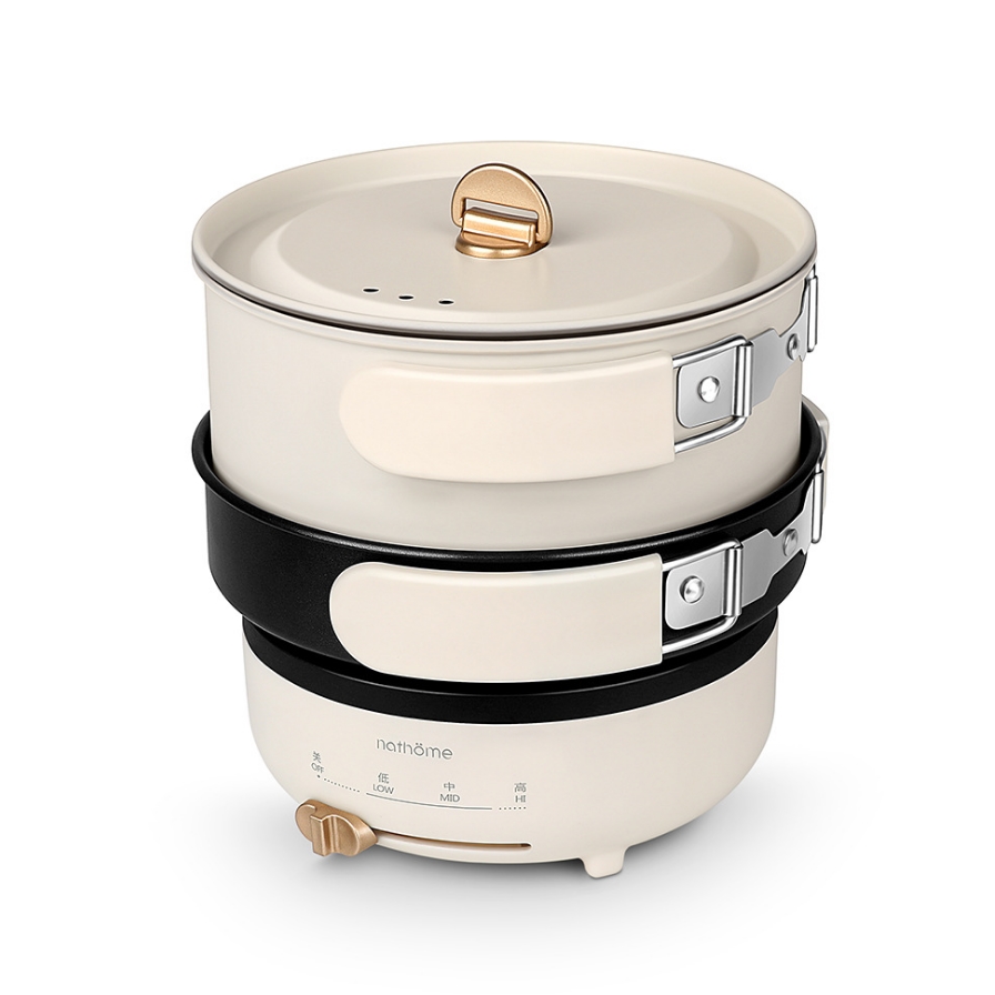 Nồi đa năng gấp gọn Nathome NDG01 (lẩu, nấu, hấp, chiên, xào...)