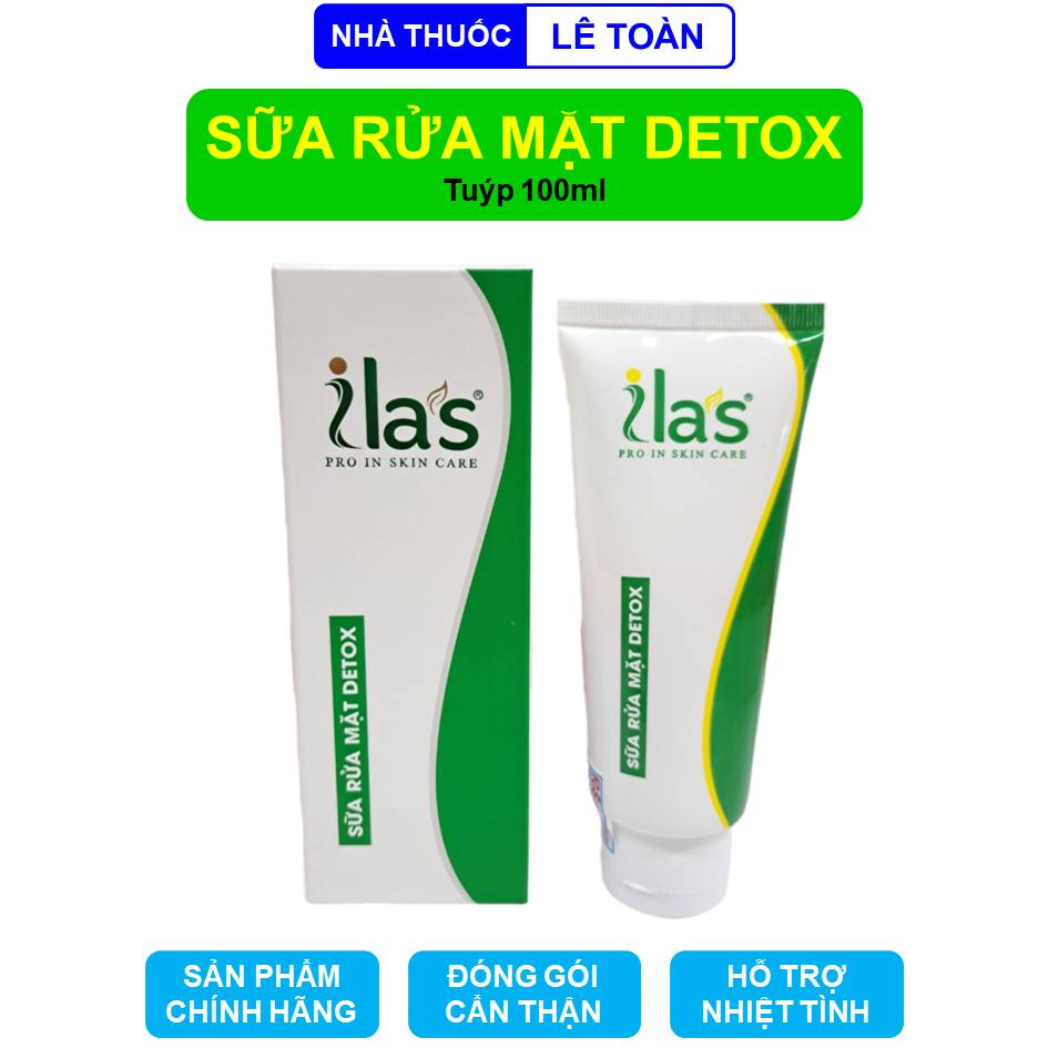 Sữa rửa mặt detox ilas giúp giảm mụn sạch bụi bẩn bã nhờn giúp da mềm mại mịn màng - Tuýp 100ml