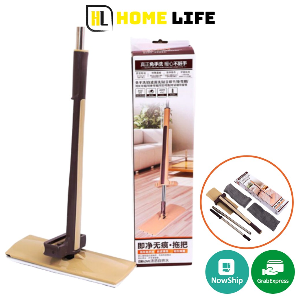 Chổi Lau Nhà, Cây Lau Nhà Thông Minh Tự Vắt xoay 360 độ làm sạch mọi ngóc ngách, dễ tháo rời gấp gọn thuộc dòng cây lau nhà tự vắt, chổi lau nhà gấp gọn tặng kèm bông lau