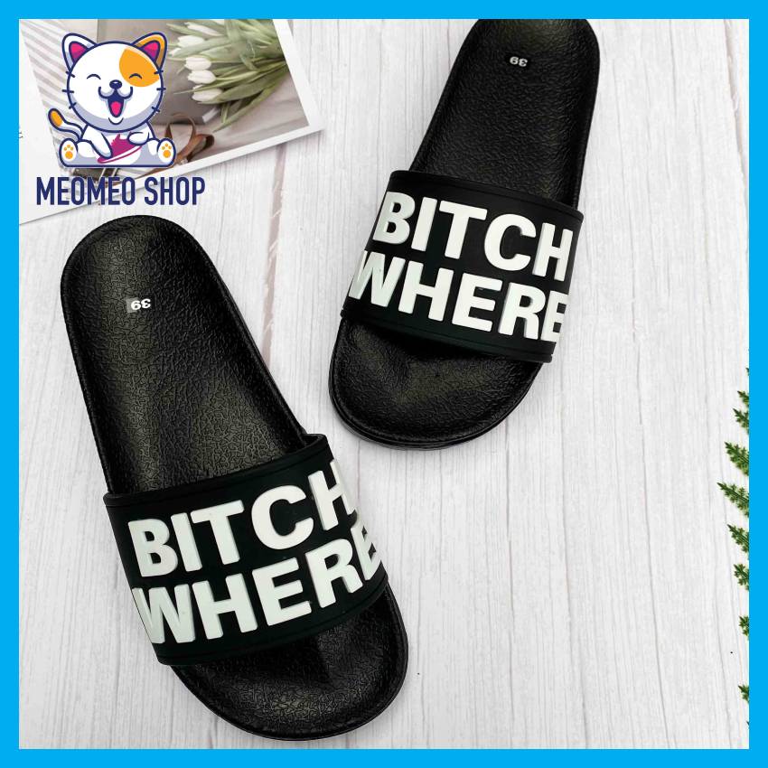 Dép nam quai ngang đẹp chữ nổi PALM ANGLESS cực chất HOT TREND 2023 Meomeoshoes, dép quai ngang nam mới nhất