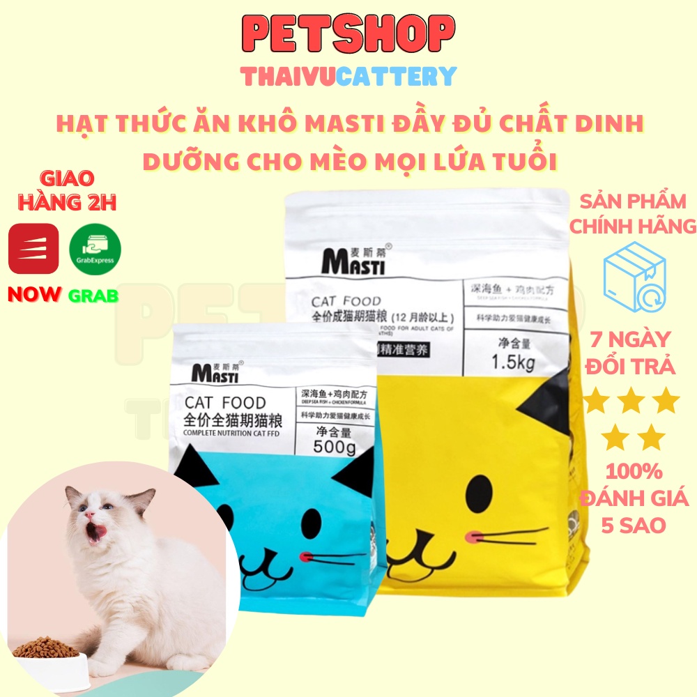 Hạt Masti thức ăn khô đầy đủ chất dinh dưỡng cho mèo mọi lứa tuổi