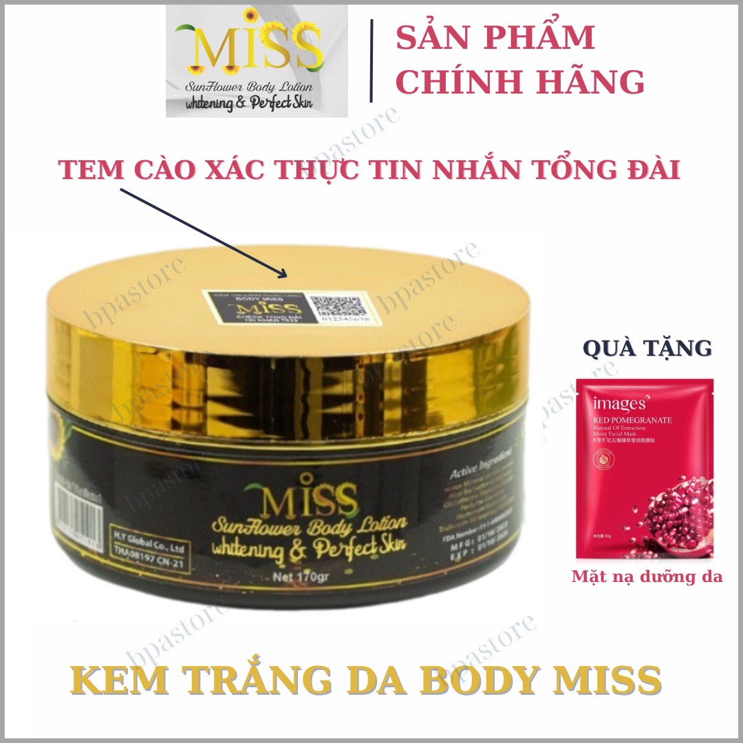 Kem Body Miss Thái Lan CHÍNH HÃNG Hũ 170 gram - Tặng Mặt Nạ