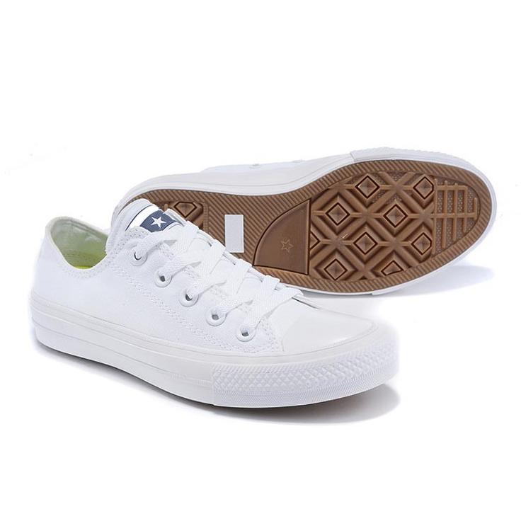 Giày sneaker vải canvas ck2 cổ thấp nam màu trắng