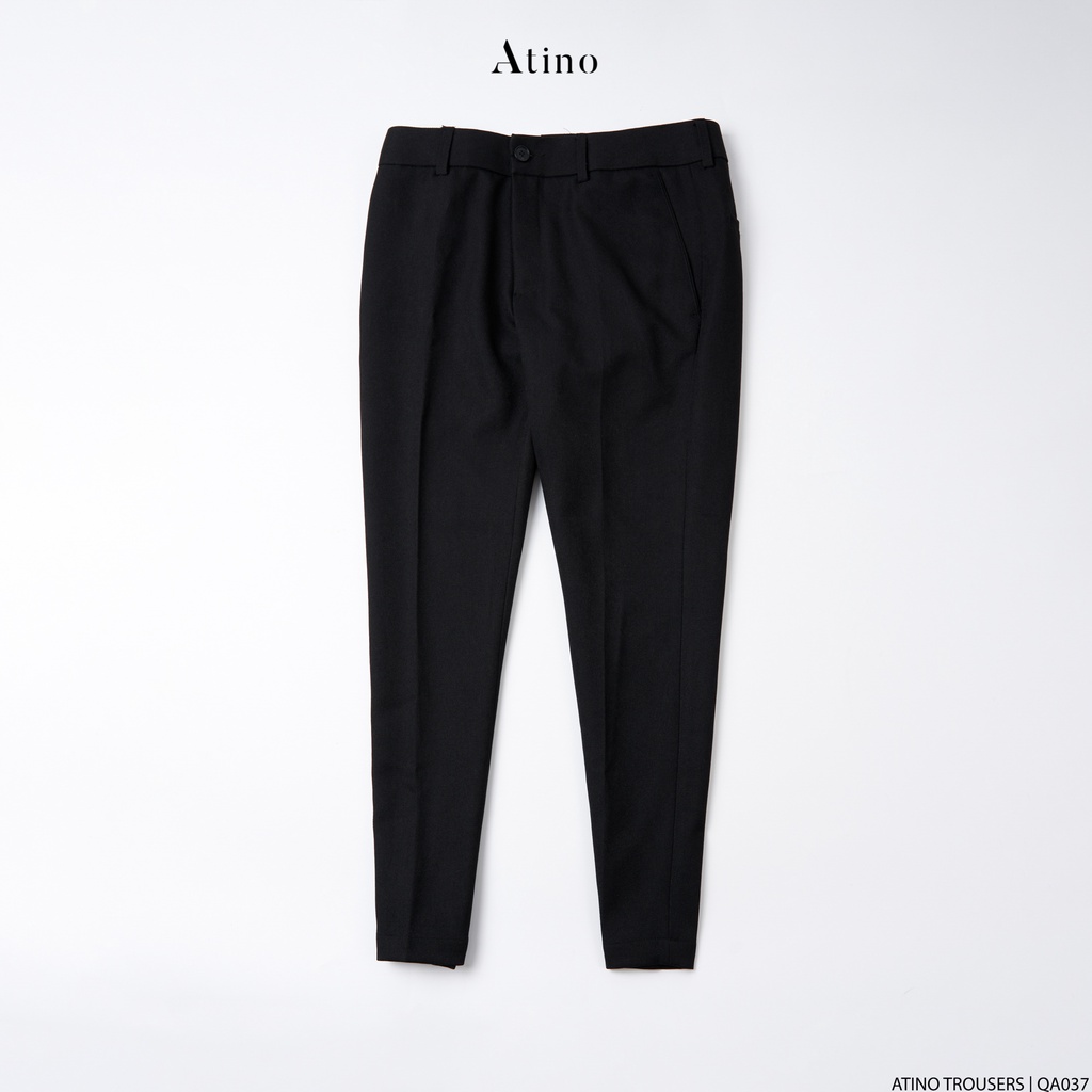 Quần Âu Nam Trơn ATINO Vải Polyester Co Giãn Pha Rayon Thông Thoáng Form
