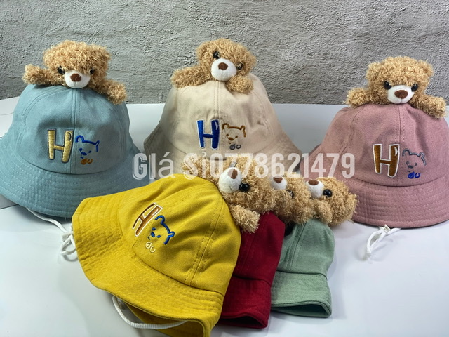 Mũ trẻ em - nón bo nhung dành cho bé 2 tuổi đến 7 tuổi gấu nóc cực dể thương