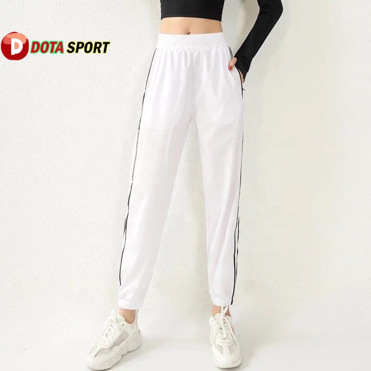 Quần jogger dù co giãn thể thao tập gym yoga nữ