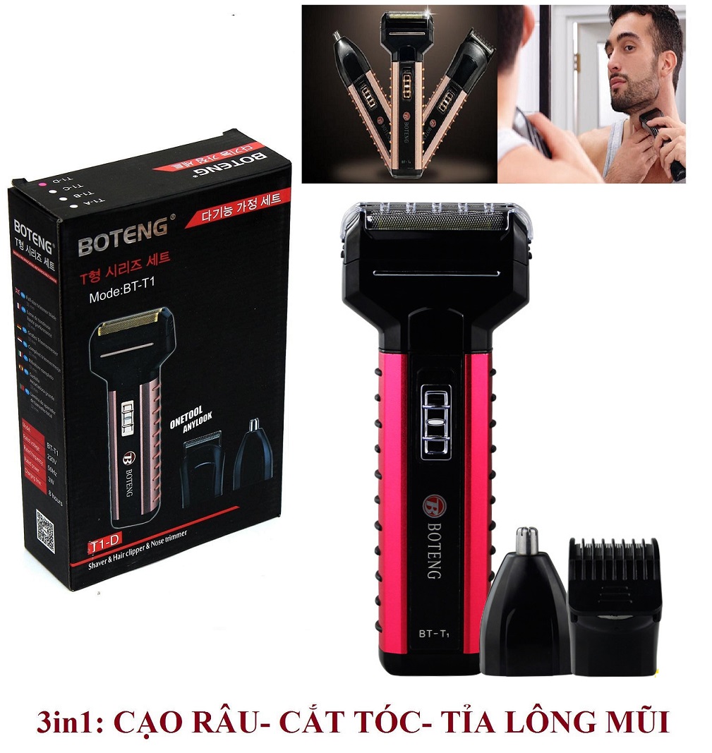 Máy cạo râu chính hãng usa - TÔNG ĐƠ CẮT TÓC KIÊM MÁY CẠO RÂU VÀ MÁY CẮT LÔNG MŨI BOTENG BT T1 ® Máy cạo râu nhập khẩu Bảo Hành 12 Tháng