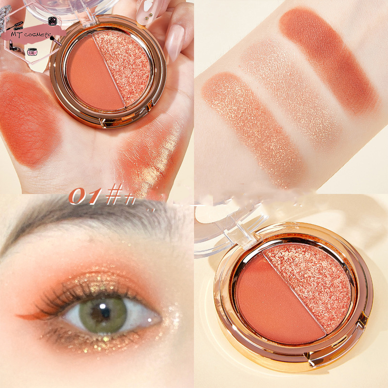 [CHÍNH HÃNG] Phấn mắt mịn lỳ 2 màu hot trend 2022, phấn mắt hot tiktok, phấn mắt tone cam đẹp - nội địa Trung