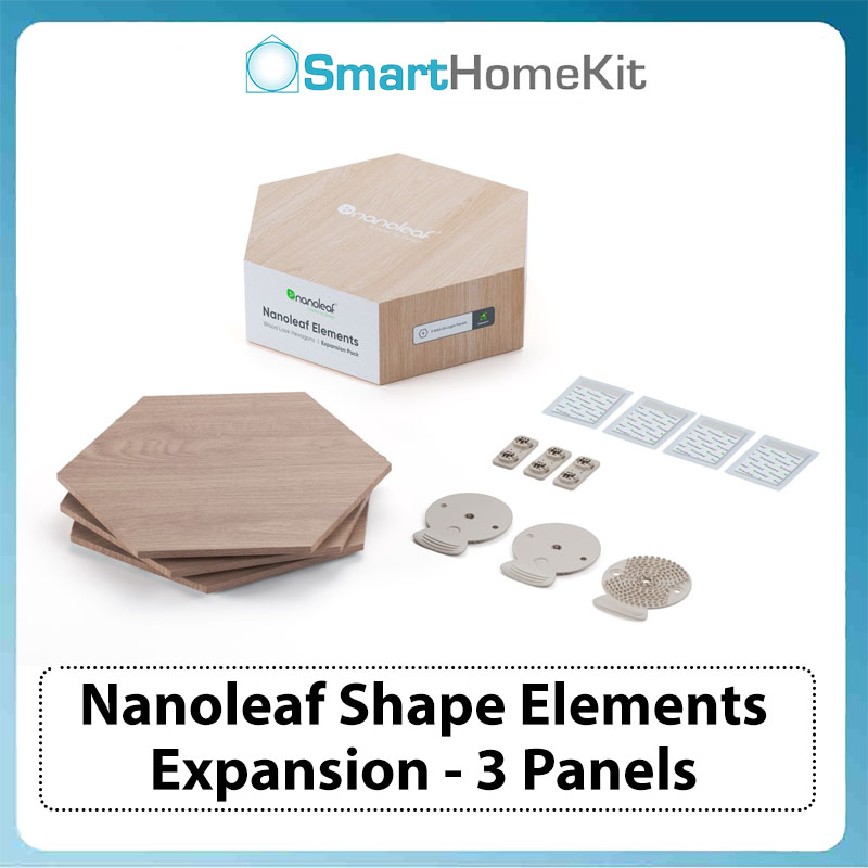 Bộ mở rộng Nanoleaf Elements Expansion 3PK - 3 ô đèn lục giác vân gỗ - Hàng Chính Hãng