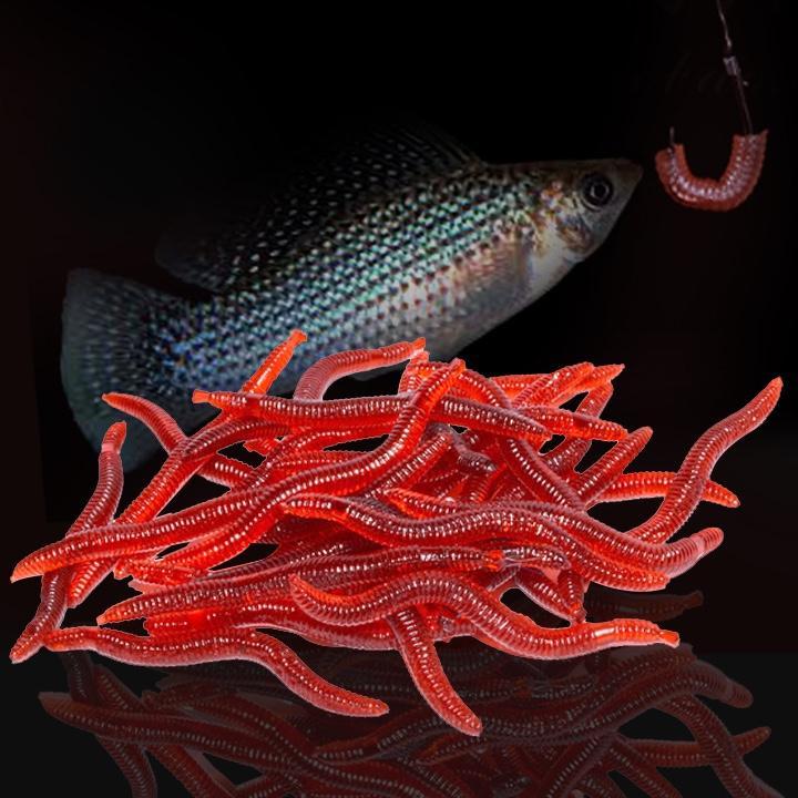 Mồi Giun Giả Mùi hương như thật - Hộp 100 con big sale