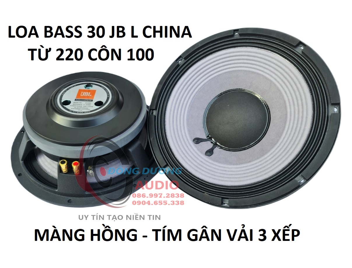 LOA BASS 30 JB TỪ 220 COIL 100 MÀNG HỒNG TÍM - GIÁ 1 LOA - CỦ LOA 3 TẤC