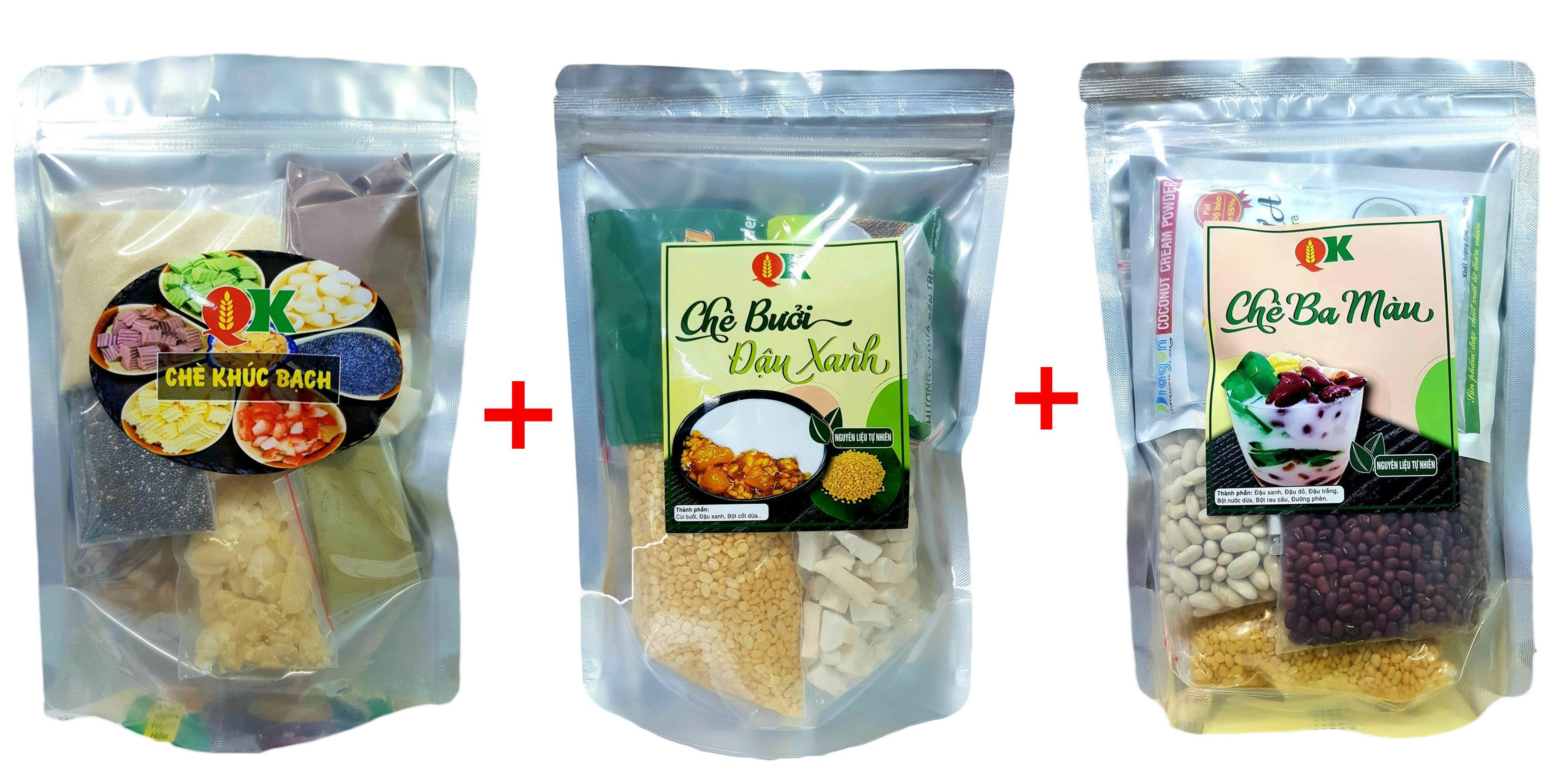 Set chè khúc bạch/ chè ba màu/ chè bưởi đậu xanh