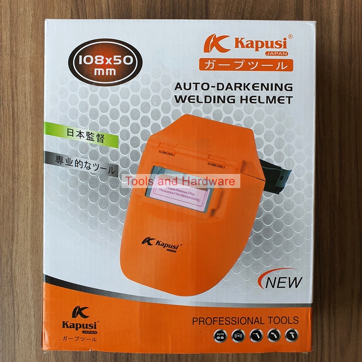 Mặt nạ hàn điện tử hãng Kapusi Nhật Bản tự động cảm biến, Bảo hành 12 tháng, Sử dụng pin năng lượng mặt trời, mặt nạ hàn, mũ hàn điện tử, kính hàn điện tử, kính hàn hồ quang, mặt nạ hàn cảm biến điện tử