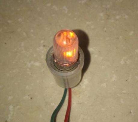 Bóng đèn neon đuôi xoáy 10mm e10 220v ánh sáng đỏ
