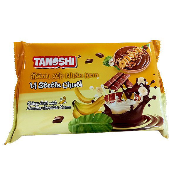 Com bo5 hop bánh xoptanoshi vị sô cô la chuối 120gx5 gói