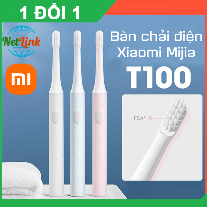 Bàn chải điện thông Xiaomi Mijia T100 pin sạc kháng nước IPX7 bảo vệ nướu bàn chải đánh răng điện nhẹ 46g - bàn chải răng , bàn chải điện , bàn chải xiaomi