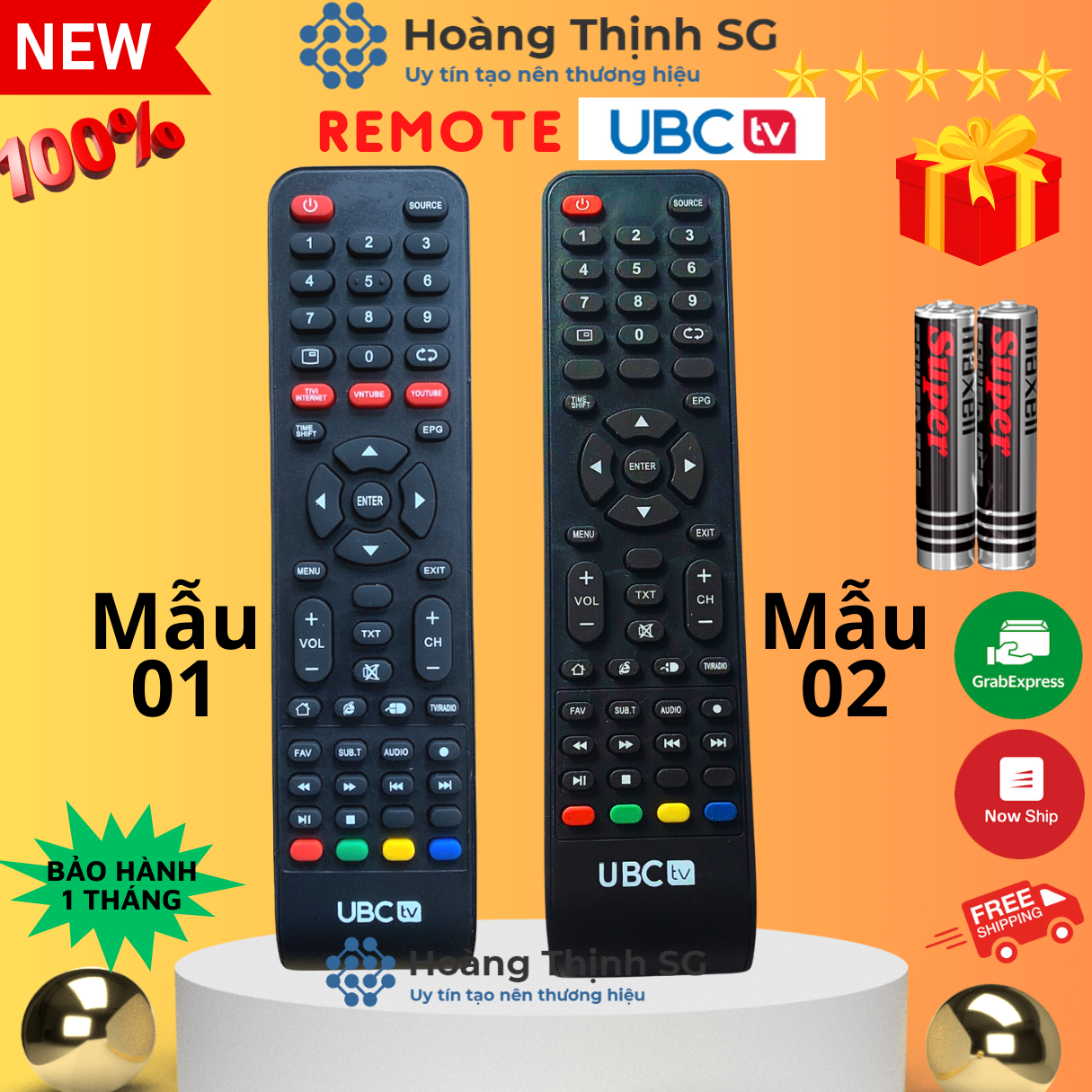 Remote điều khiển tivi ubc các dòng led/lcd/smart tv, remote ubc - hàng chính hãng - tặng kèm pin