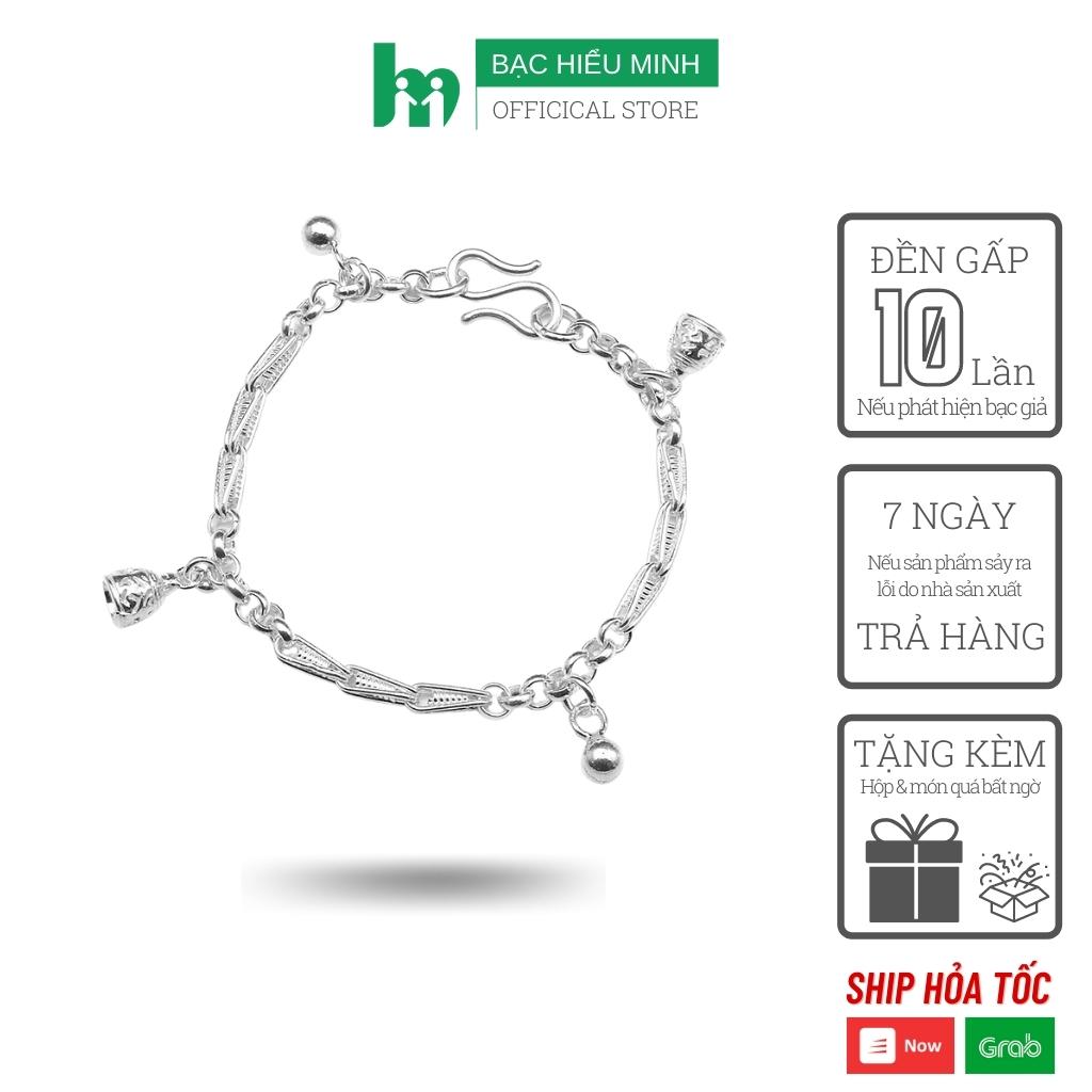 Lắc tay lắc chân trẻ em bạc hiểu minh lte097 chuông xinh bảo hành vĩnh viễn