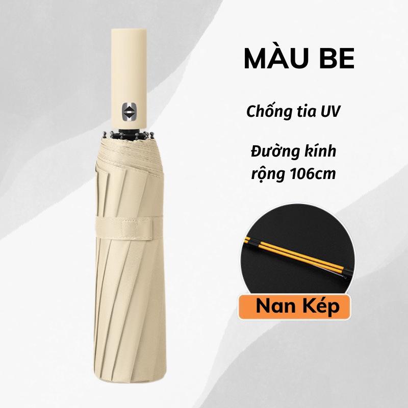 Ô Che Nắng Dù Che Mưa Có 24 Nan Chắc Chắn Đóng Mở Tự Động Chống Tia UV LEON STORE