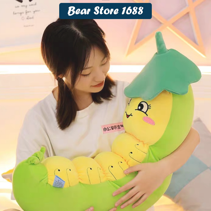 Gối Ôm Gấu Bông Sâu Khoai Đáng Yêu Chất Mịn Siêu Dễ Thương