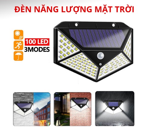 Bóng Led Siêu Sáng chống chộm-Đèn Cảm Biến Hấp Thụ Năng Lượng Mặt Trời 100 Bóng Led Siêu Sáng chống chộm