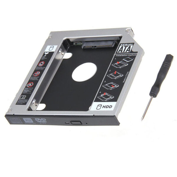 Caddy Bay Sata3 Cho SSD Và HDD 2,5” - Vỏ Nhôm – Size: 9.5mm/12,7mm – Khay Ổ Cứng Thay Thế Ổ DVD