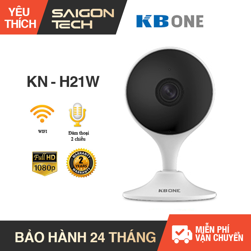 Camera IP wifi KBone KN - H21W (2.0MP) - Cảm biến CMOS - Tích hợp còi báo động Đàm thoại hai chiều Saigon Technology Bảo hành 2 năm