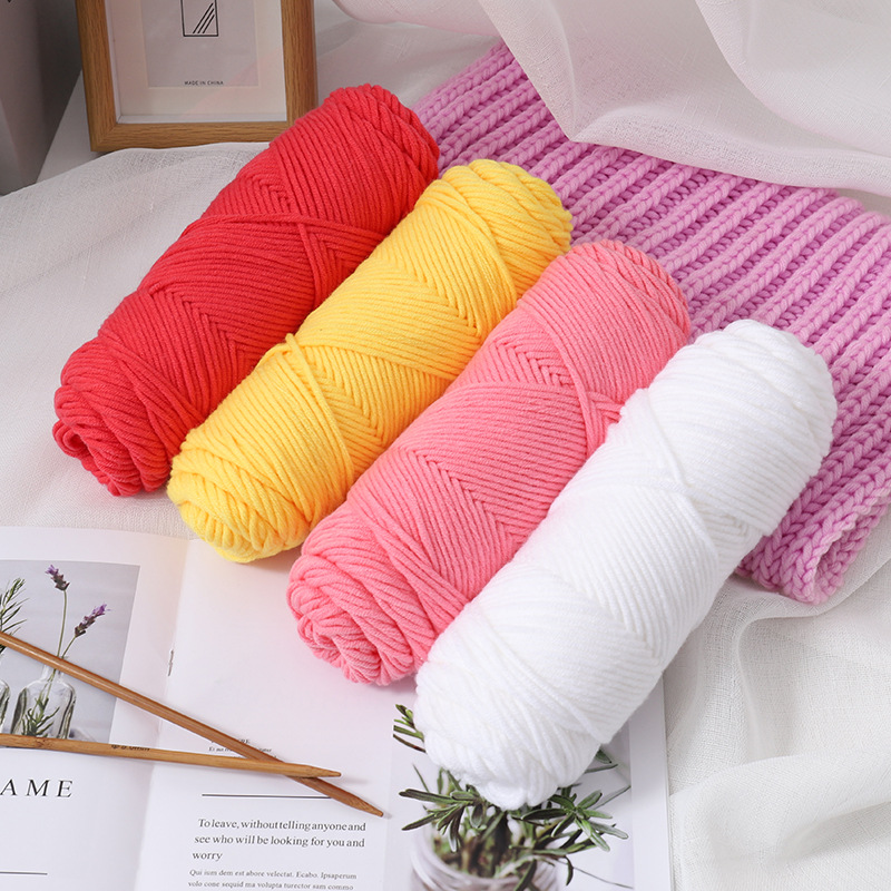 Len Cotton Love Cuộn 100gr LYLYCRAFT Sợi 3mm, Len Đan Móc Khăn Quàng Cổ, Mũ Len, Túi Len, Len Ống Trơn Loang Nhiều Màu