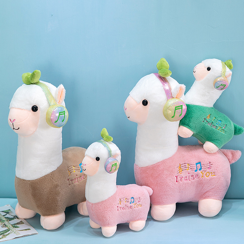Gấu bông lạc đà, thú bông lạc đà Alpaca, lạc đà mầm cây, lạc đà tai nghe nhiều màu mẫu mới