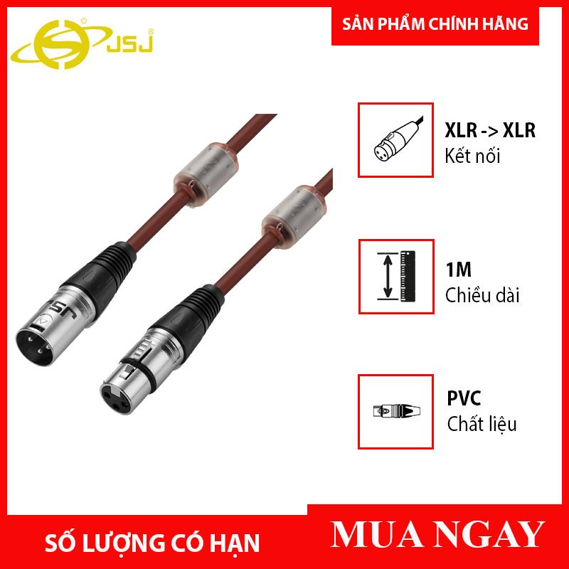 Dây micro 2 đầu xlr dài 1m - jsj-802 a