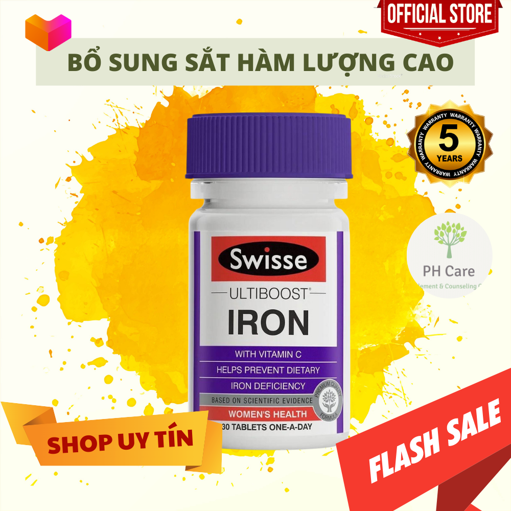 Viên bổ sung sắt Swisse Ultiboost Iron 30 viên từ Úc