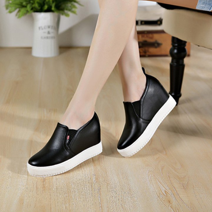 Giày lười đế cao 8cm chất da pu l299