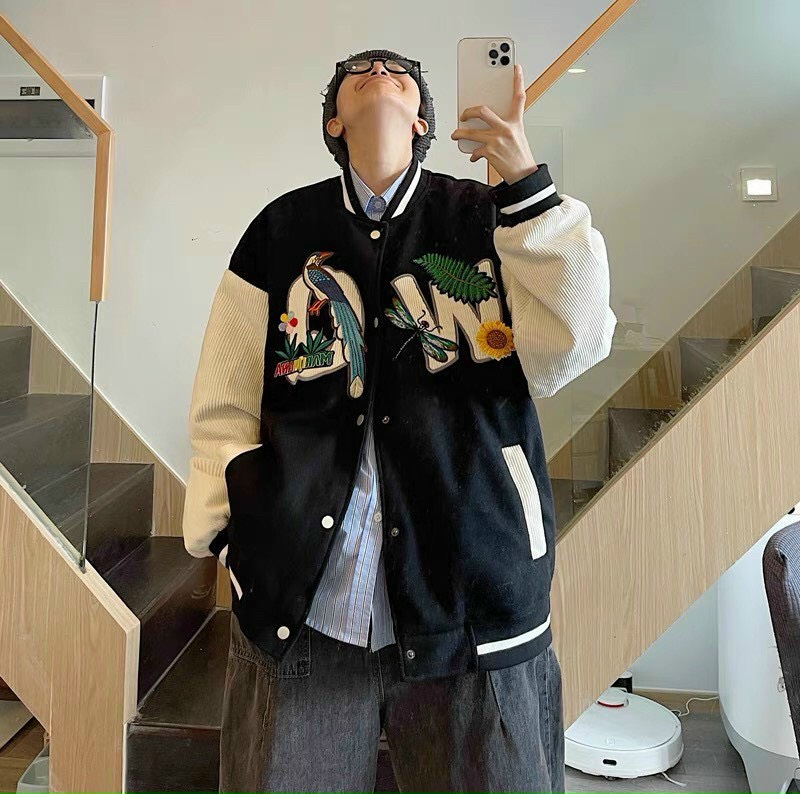 Áo khoác nỉ bomber thêu nam nữ size M,L, XL phong cách Hàn Quốc Zurashop áo thun