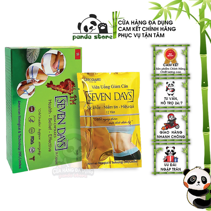 Viên uống Giảm cân cấp tốc Seven Days giúp thải mỡ bụng và toàn thân nhanh chóng làm giảm cản giác thèm ăn giữ dáng sau sinh tại nhà an toàn hiệu quả