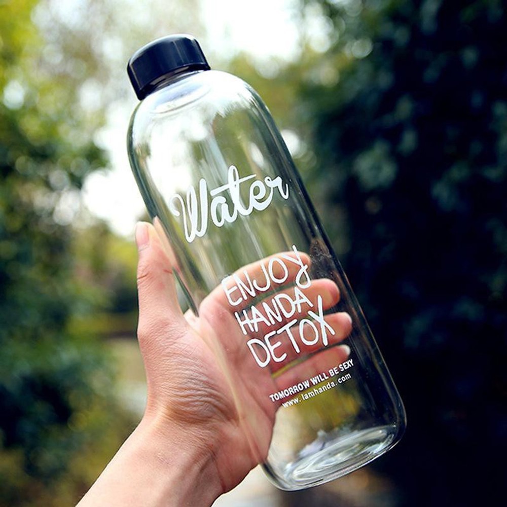 Bình nước thủy tinh Water PongDang Detox 1000ML Cao Cấp