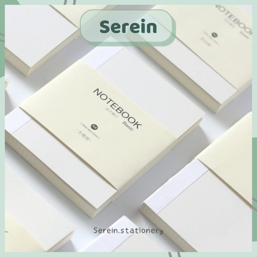 Sổ tay ghi chép A5 A6 basic SEREIN sổ bullet journal màu trắng đơn giản văn phòng phẩm phong cách Hàn Quốc