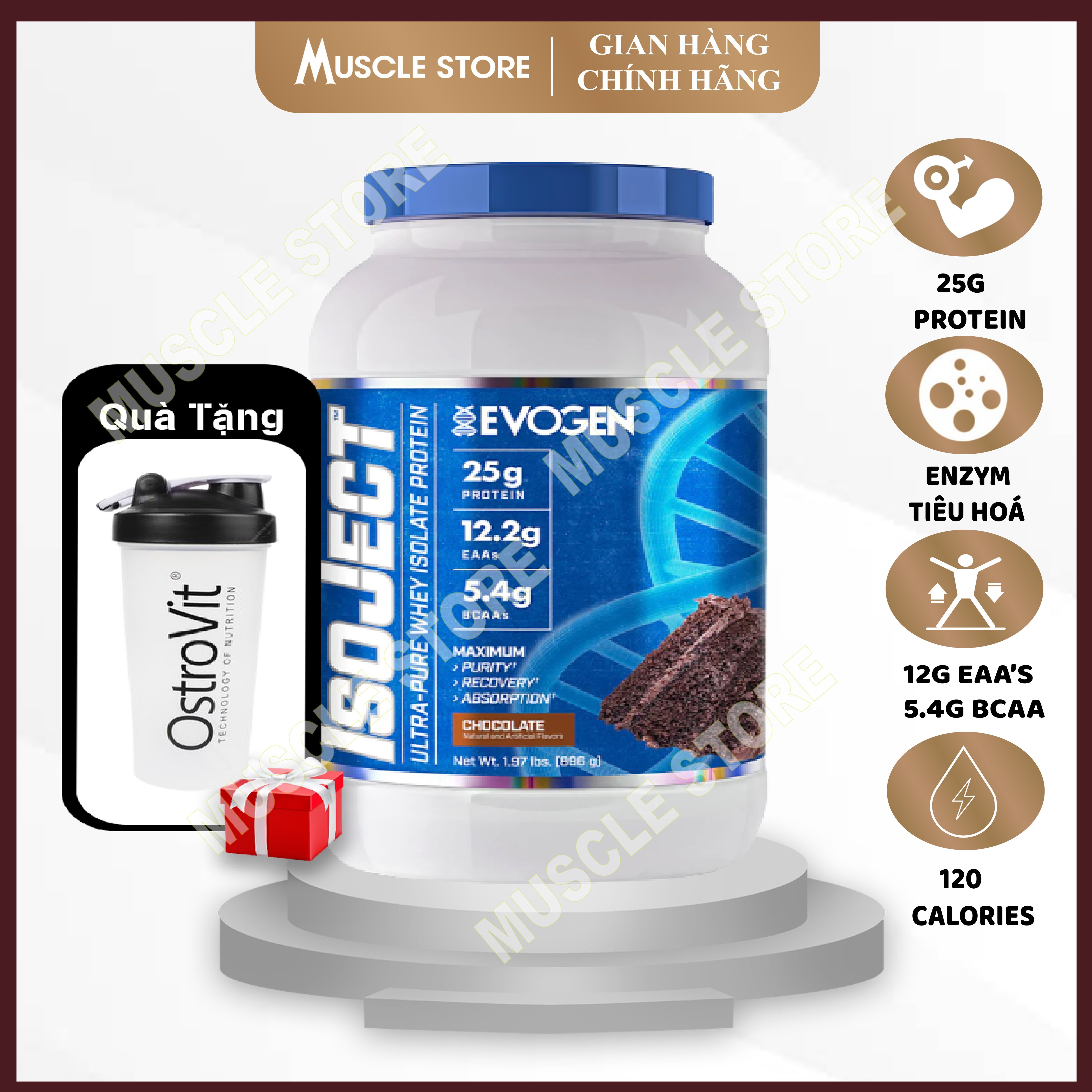 Whey IsoJect - Evogen- Sữa Tăng Cơ, bổ sung 25g Whey Protein Isolate 100%