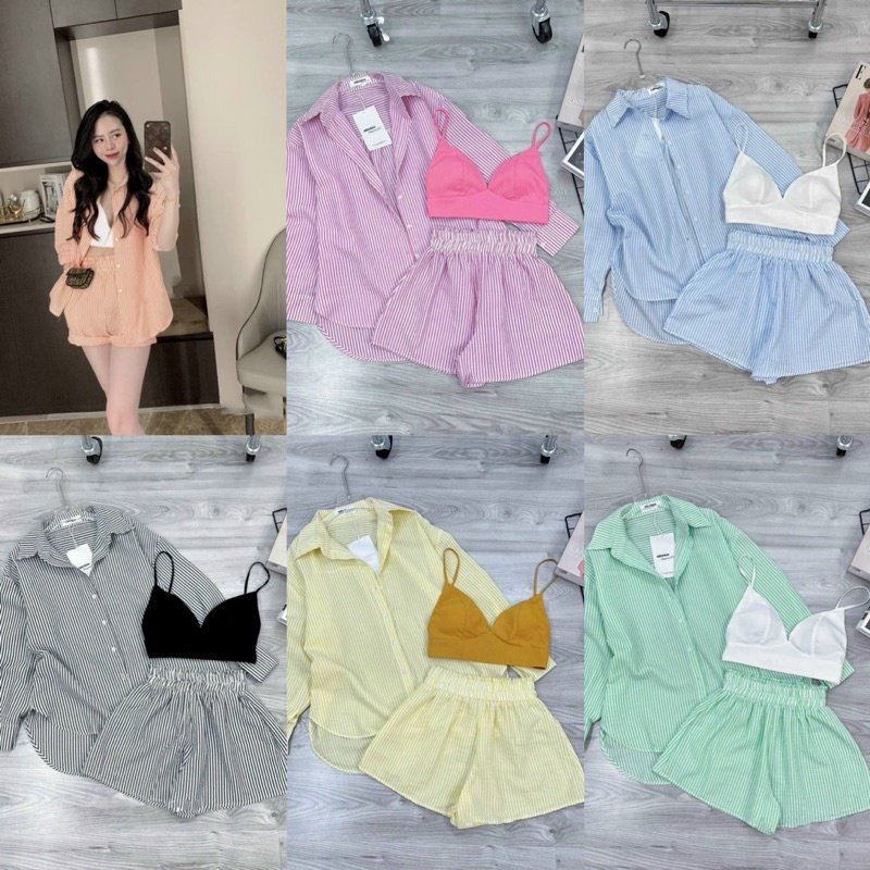 Msp: kn004 sét sơ mi bigsize kim ngân tặng kèm bra bigsize 55kg đến 100kg đồ đi biển