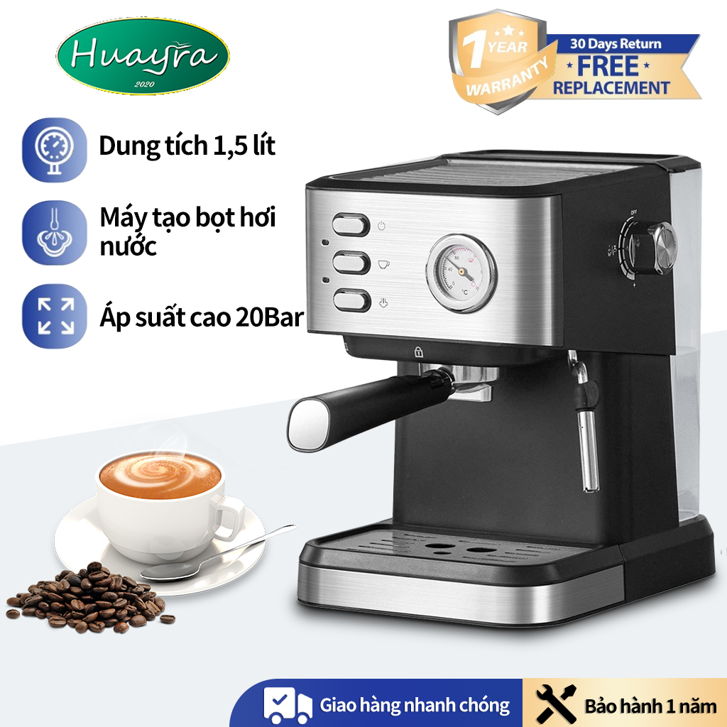  Máy pha cà phê Ý tự xay gia dụng bán tự động hơi nước bọt sữa văn phòng liền thể kiểu Mỹ nhỏ 