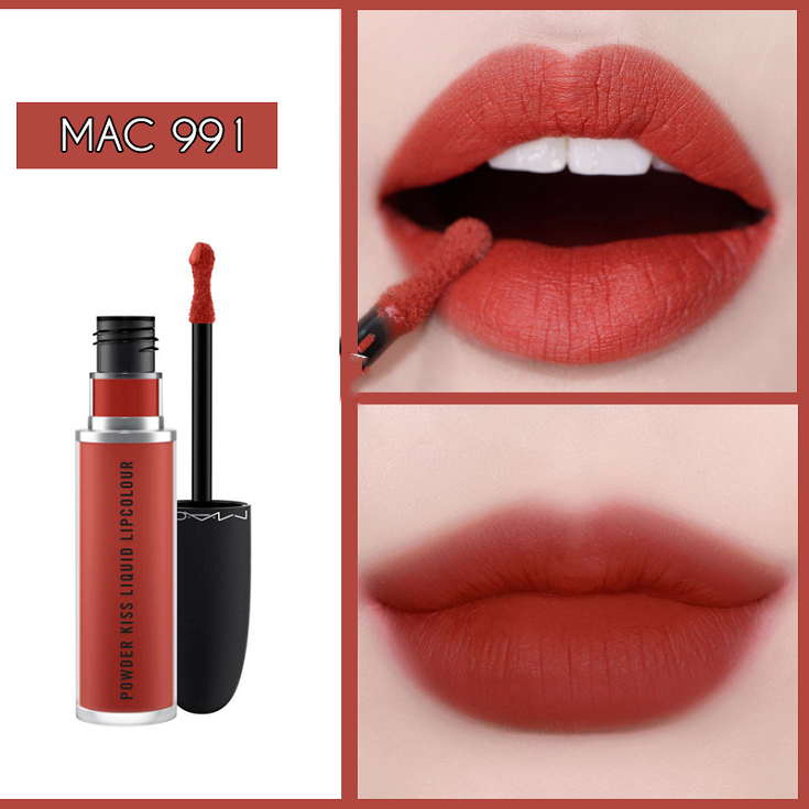 MAC - Son Kem Mac Powder Kiss Liquid Lipcolour Màu 991 Devoted To Chili Đỏ Gạch