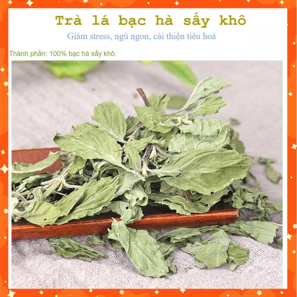 Trà bạc hà nguyên lá sấy khô gói 100g